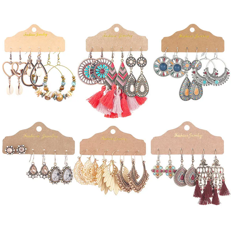 

Wholesale Popular INS Earrings Set Elegant New Tassel Bohemian Dangle Earrings Jewelry Sets New Users Bonus 10 Kinds Available