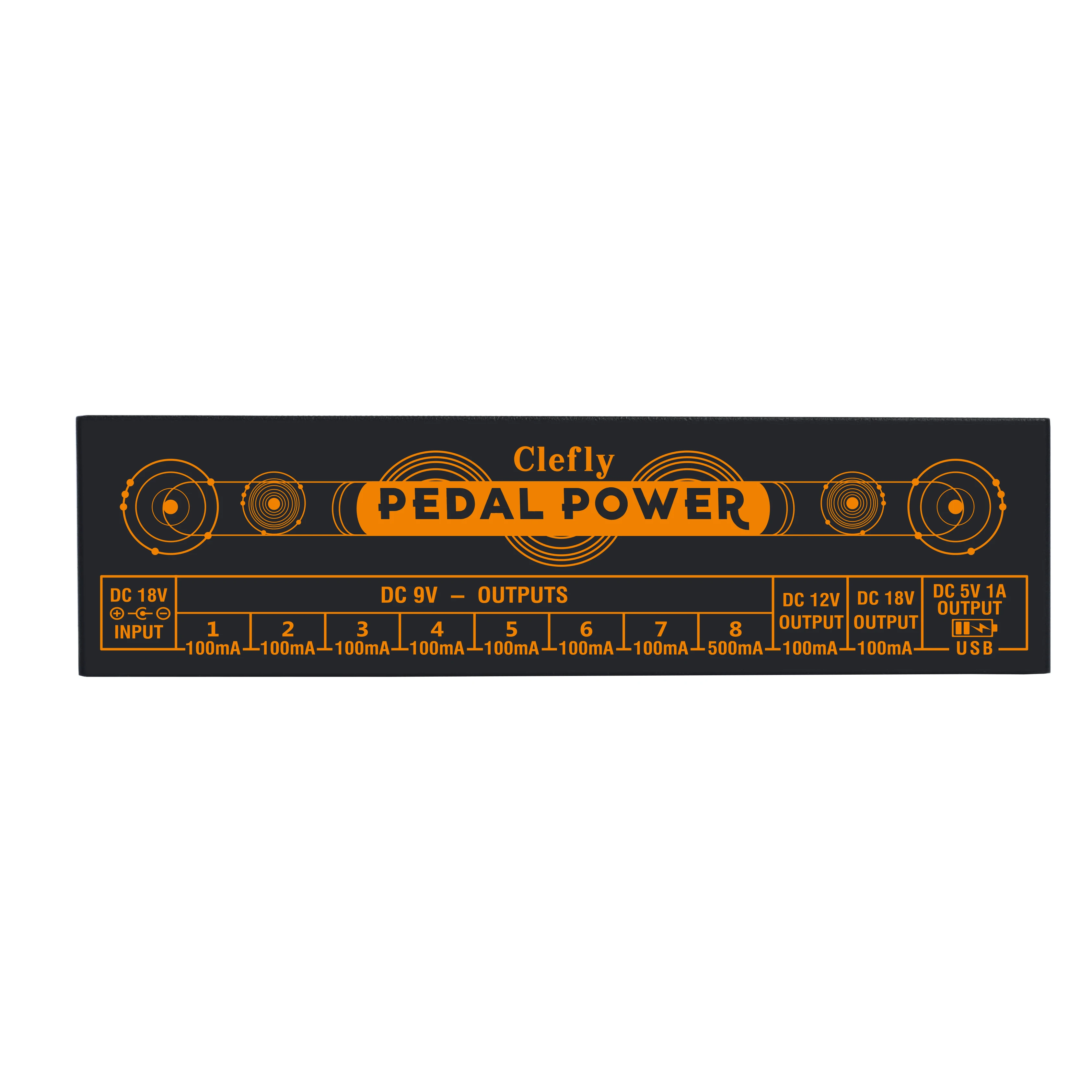 Clefly Pedal Power Supply Update Output Multi Circuit Power Supply For Guitar Pedal 10 Ways 9V/12V/18V DC Outputs & 1 Way 5V USB