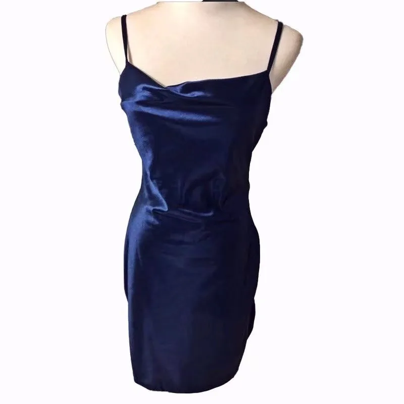 Women's Sexy Night Dress Seductive Sling Satin Lace Solid Slim Fitting Bodycon Sleepwear Nightgown Sleeveless Backless 3XL