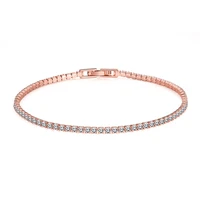 2022 new copper gold plated zircon bracelet artificial zircon rose gold fashion ladies geometric bracelet accessories 1pcs