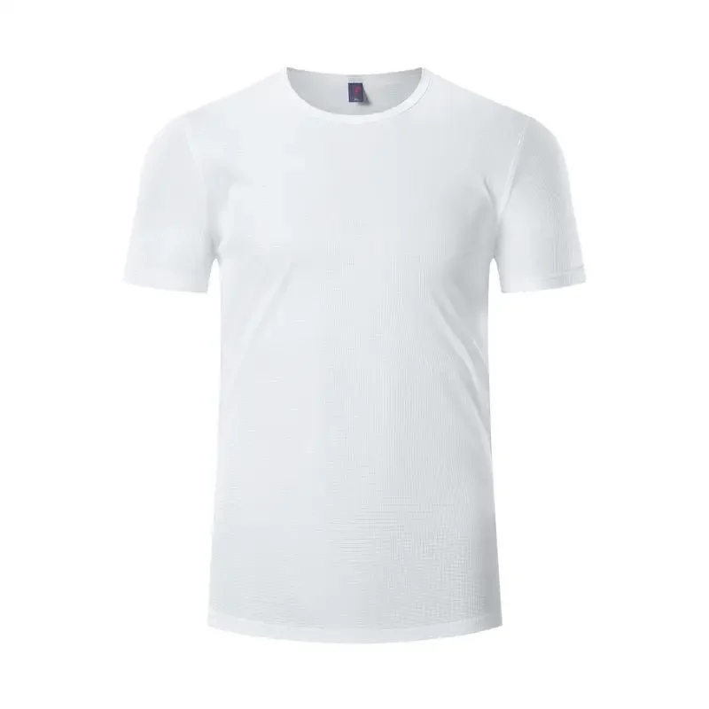 2024 Summer Sports Men's Short Sleeve Thin Round Neck T-Shirt Quick Dry Sweat Basketball Training Uniform Warm Up Shooting Tops