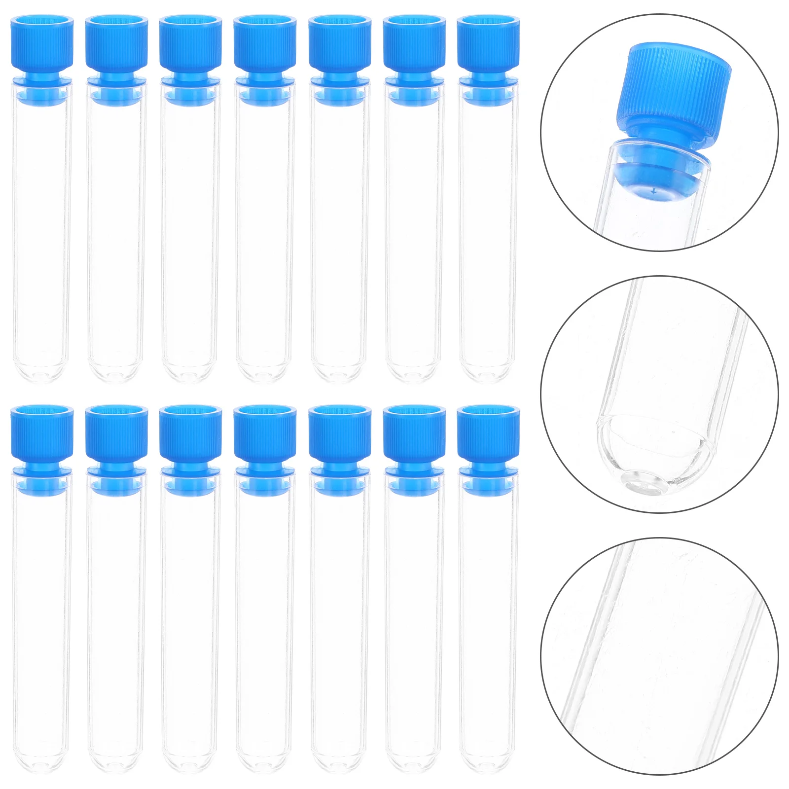 

50pcs Test Tubes Test Vials Storage Containers Clear Tube for Sample Testing