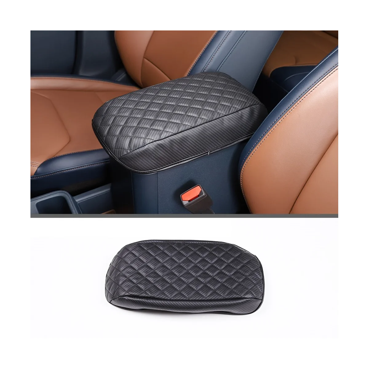 

For Ford Maverick 2022 Car Center Console Armrest Box Cover Trim Protection Pad Interior Accessories ,Carbon Fiber