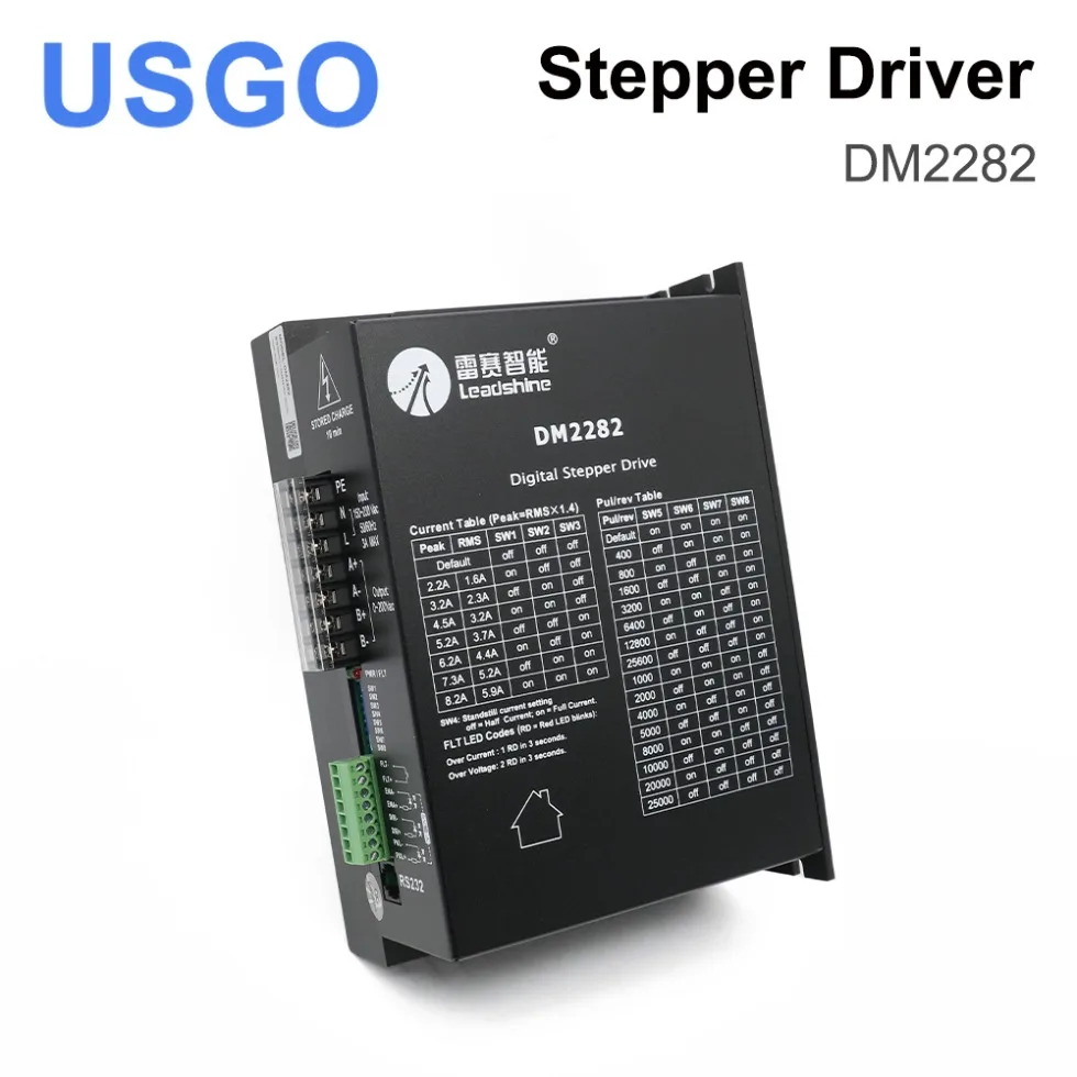 

USGO Leadshine 2 phase digital stepper driver DM2282 for 110/130 stepper motor 2.2~8.2A work 80~220VAC replace MD2278 ND2278