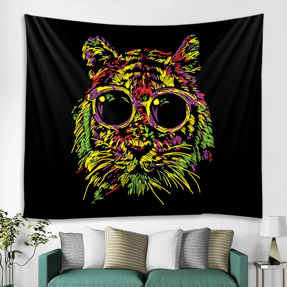 

Абстрактные животные психоделическая сцена домашний декор художественный гобелен хиппи бохо Таро красивая комната Настенный декор на сте...