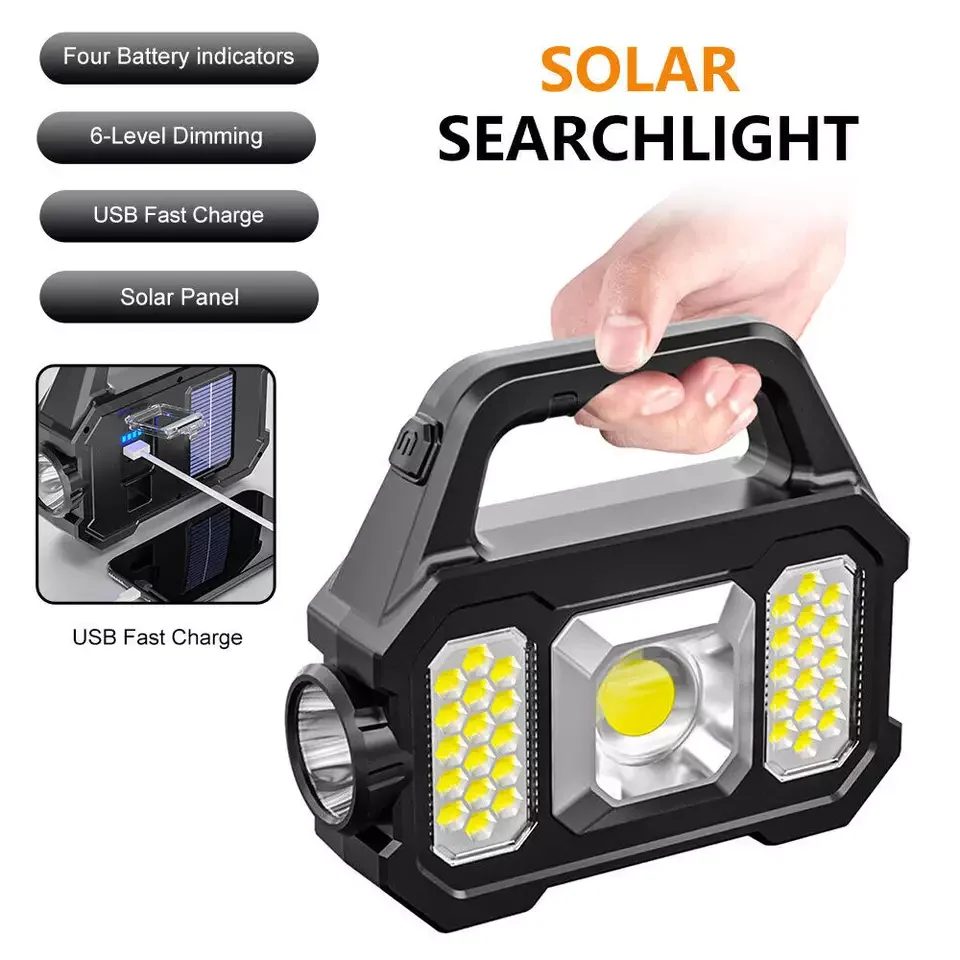 

ZK20 Power Display Power Output Work Light Built-in Battery USB Charging and Solar Charging SMD COB LED Rechargeable Torch