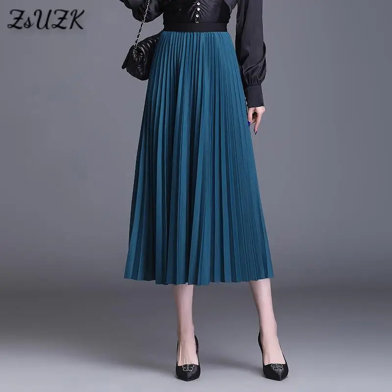 Женская плиссированная юбка с высокой талией 3 цвета |