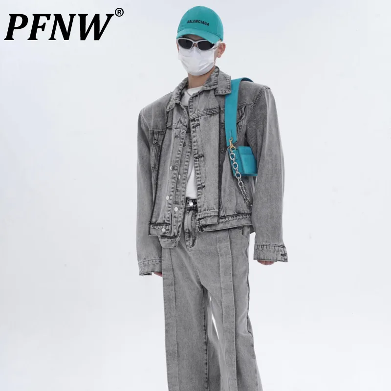 

Новинка, мужские джинсовые куртки PFNW Darkwear, тяжелые модные пальто в стиле Хай-стрит, шикарные винтажные Стильные топы 12a9439