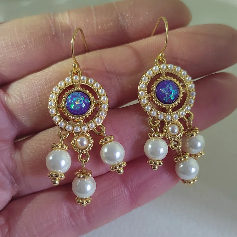 Модные крупные серьги в стиле ретро с кисточками для женщин Красочные Висячие