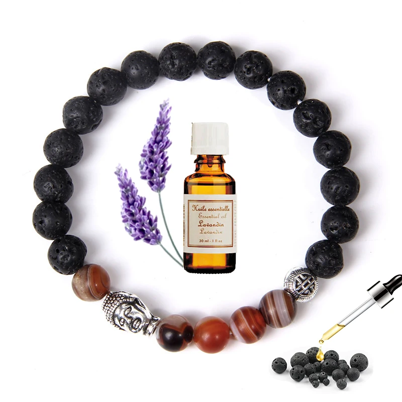 Расслабляющий браслет Lava Rock для женщин и мужчин восстанавливающий лавовый