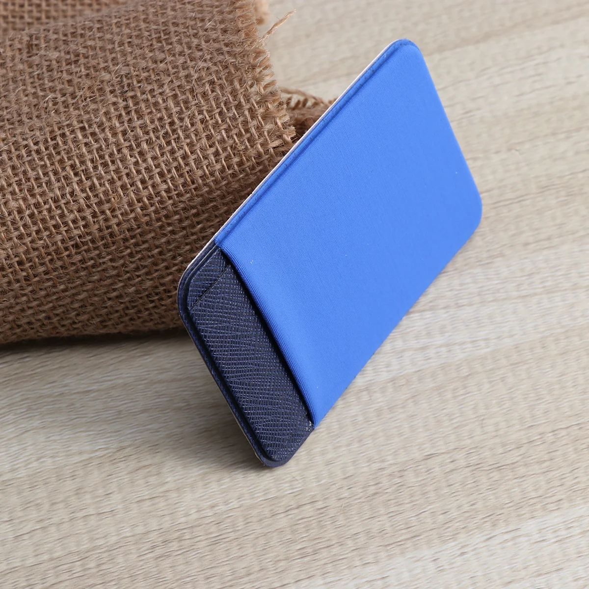 

2pcs Creative Phone Pouch Self Adhesive PU Holder Back Patch Pocket (Navy Blue)