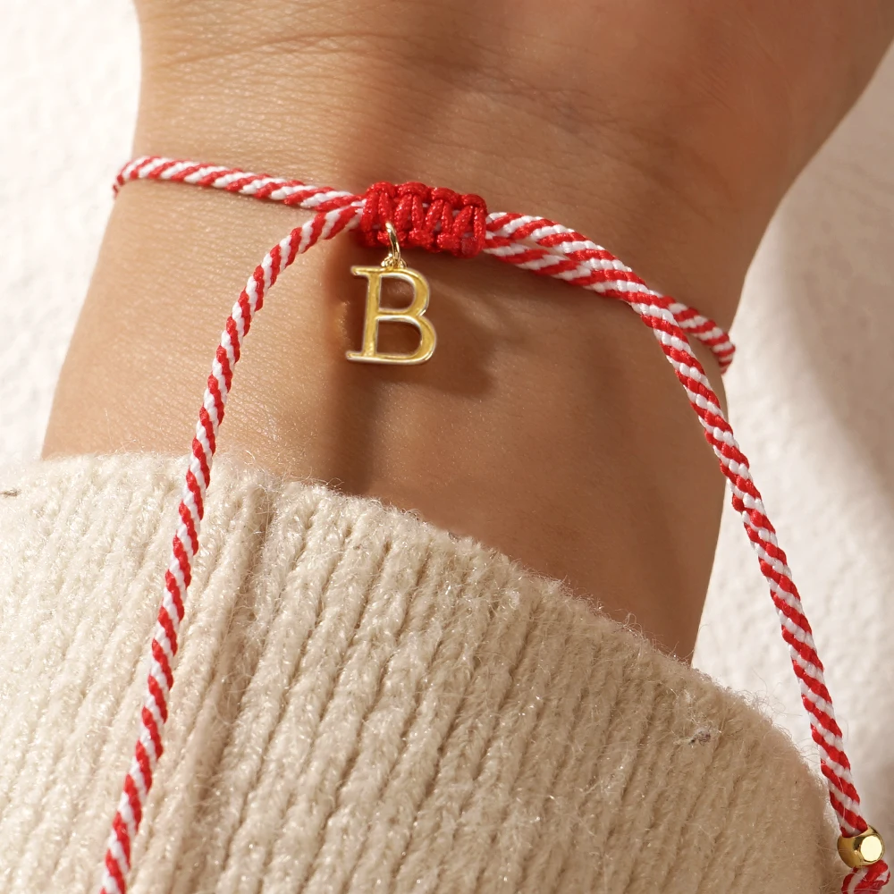 Go2boho изящная Минималистичная Красная белая веревка 26 букв подвеска 2024 Весенняя