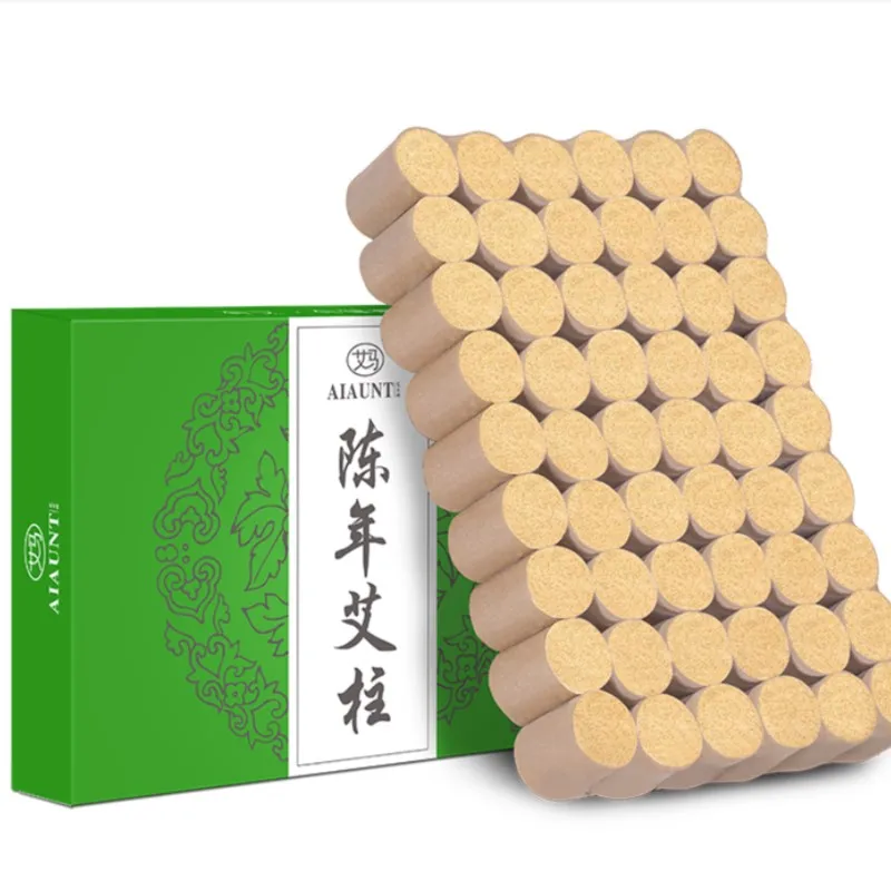 54pcs/box 18mm*27mm Moxa Sticks Moxa Velvet Chen Moxa Moxa Leaf Moxibustion Box Portable Moxibustion Moxibustion Household