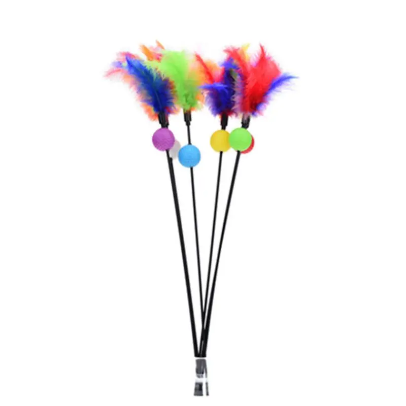 

Reflective ring paper bell cat teaser, bell feather short pole cat teaser, golf short pole cat Teaser