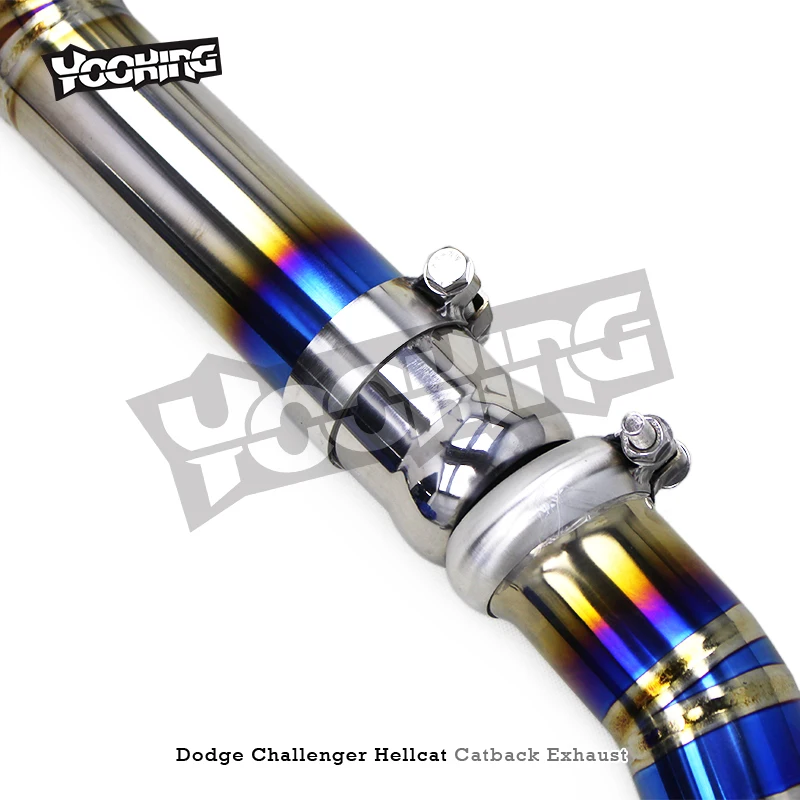 Фото Выхлопная система Yooking Uning Titanium Pipe Muffler Vacuum Valve для Dodge Challenger SRT Hellcat 6.2T 2016-2022 №5