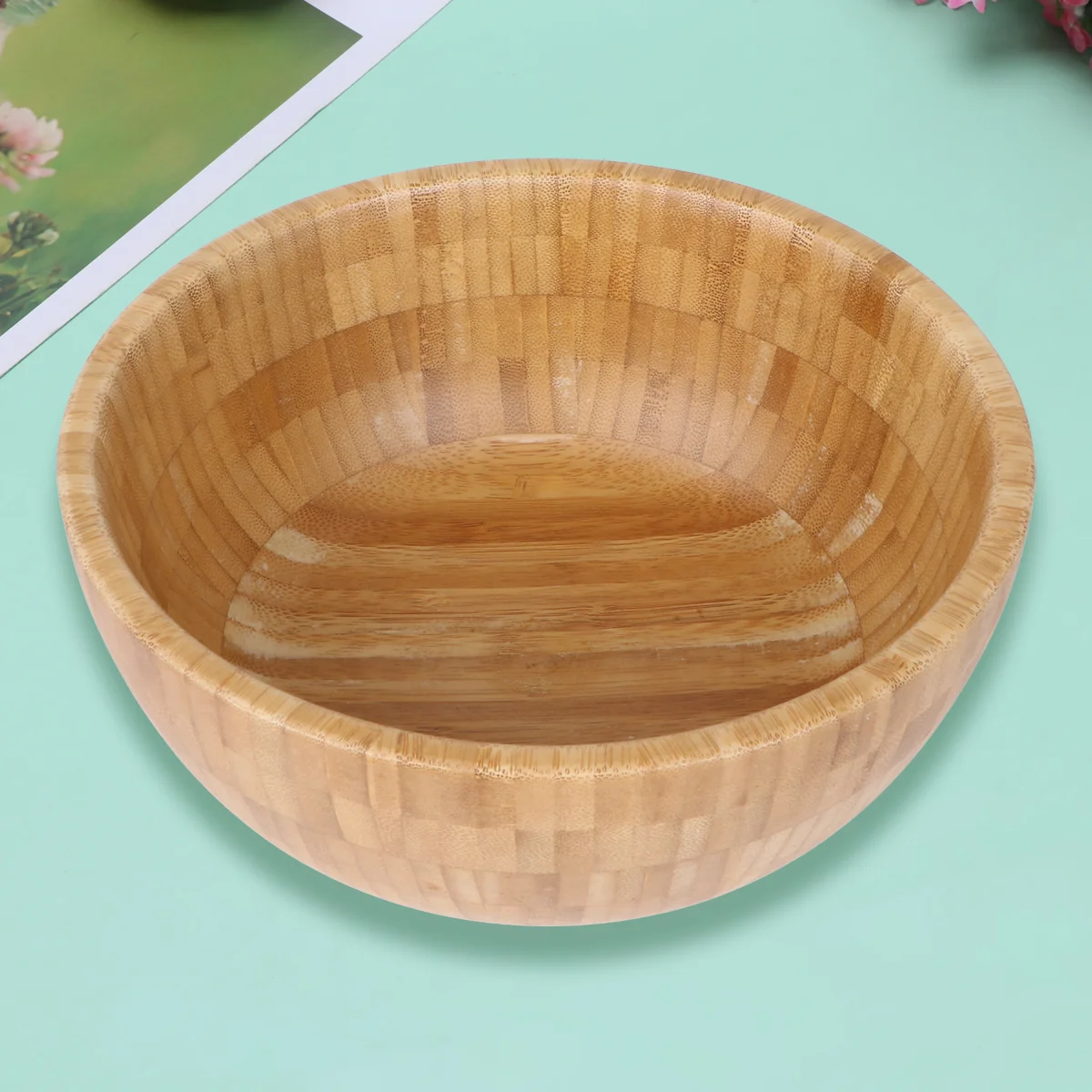 

Salad Bowl Wooden Bowls Food Bamboo Fruit Decor Home Kitchen Spaghetti Tableware