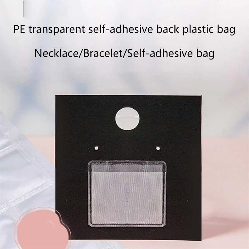 

50Pcs Self-adhesive Necklace Chain Bag for Necklace Display Card Necklace Chain Storage Loose Chain Jewelry Storage Y08E