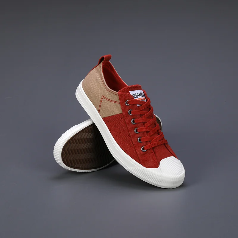 2023 Spring Fashion Red Men's Skateboading Shoes Breathable Men Vulcanized Sneaker Lace-up Men Canvas Shoes Zapatillas Hombre