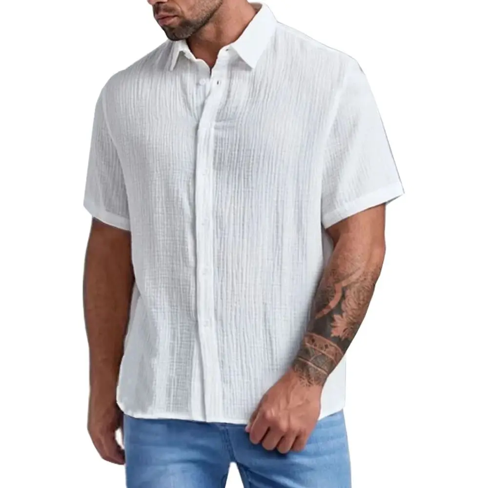 

Ladiguard Plus Size 4xl 5xl Mens Casual Shirt Blusas Male Short Sleeve Fashion Top clothing 2023 Summer Lepal Collar Blouse