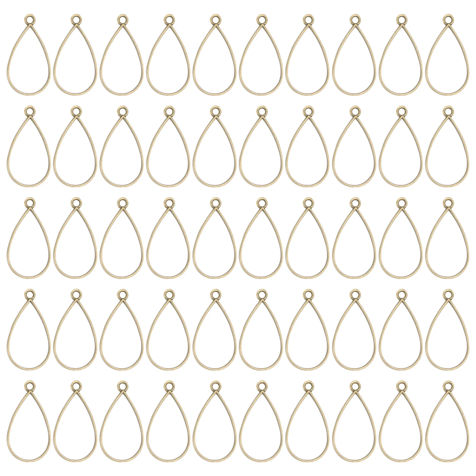 

50 Pcs Metal DIY Accessories Drop Necklace Geometric Frame Charms Zinc Alloy Earrings Pendant