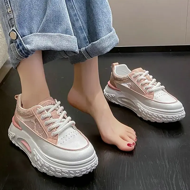 2023 Women's Wulcanized Shoes Breathable Fashion Lightweight Comfortable Anti-slip Wear-resistant Sports Women's Single Shoes