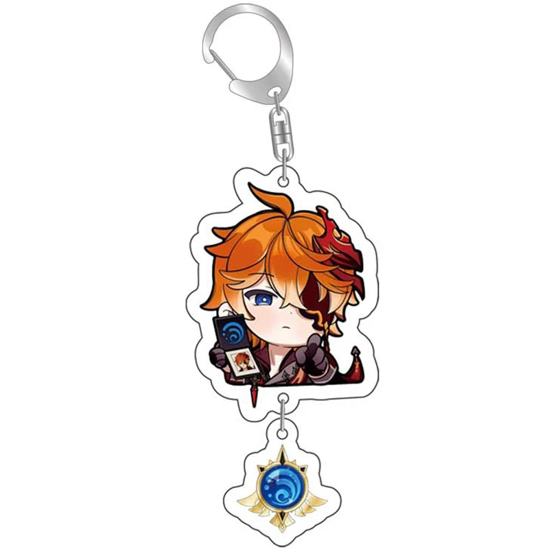 

Classic Anime Genshin Impact Acrylic Keychain For Bags Zinc Alloy Key Holder Key Chains For Women Men Teens Fans Gifts Liyue Set