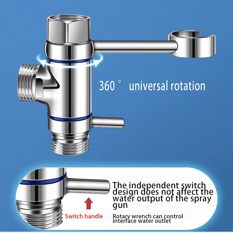 

Bidet Nozzle Sprayer Inlet Valve Triangle Valve with Bidet Sprayer 360° Rotating Bracket Shower Holder Bathroom Accessories