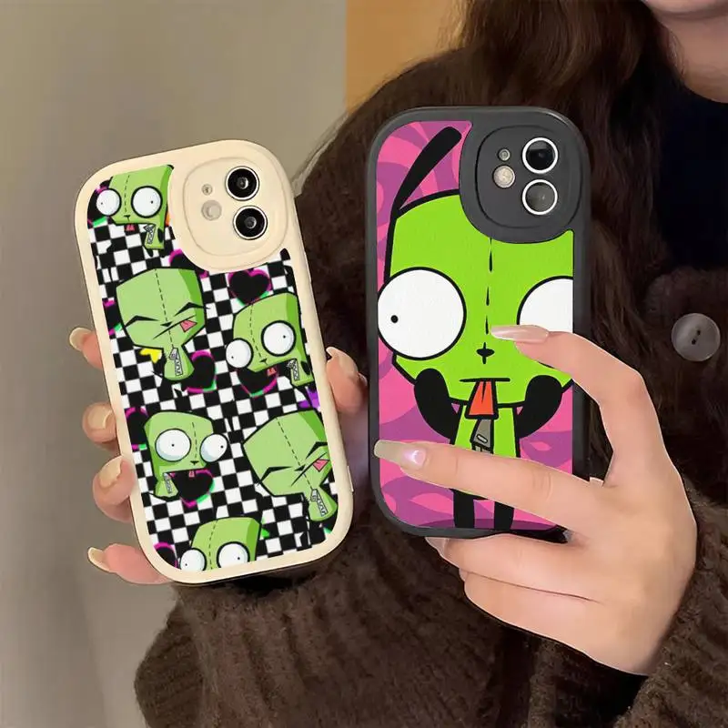 

Invader Zim Phone Case Hard Leather Phone Case for iPhone 13 12 Mini 11 14 Pro Max Xs X Xr 7 8 Plus 6 6s Se 2022 silicone