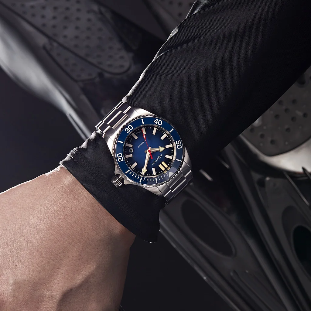 Часы Aquatico Super Ocean Dive с синим циферблатом