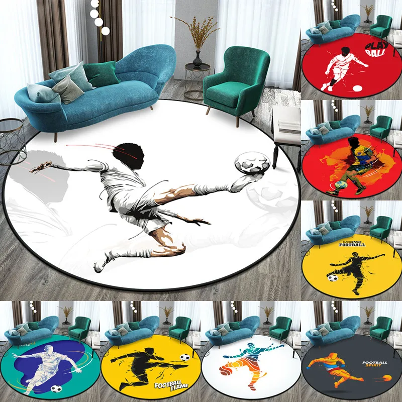 

Football round carpet floor mat living room carpet children's room decor gift washroom floor mat area rugs for bedroom area rug