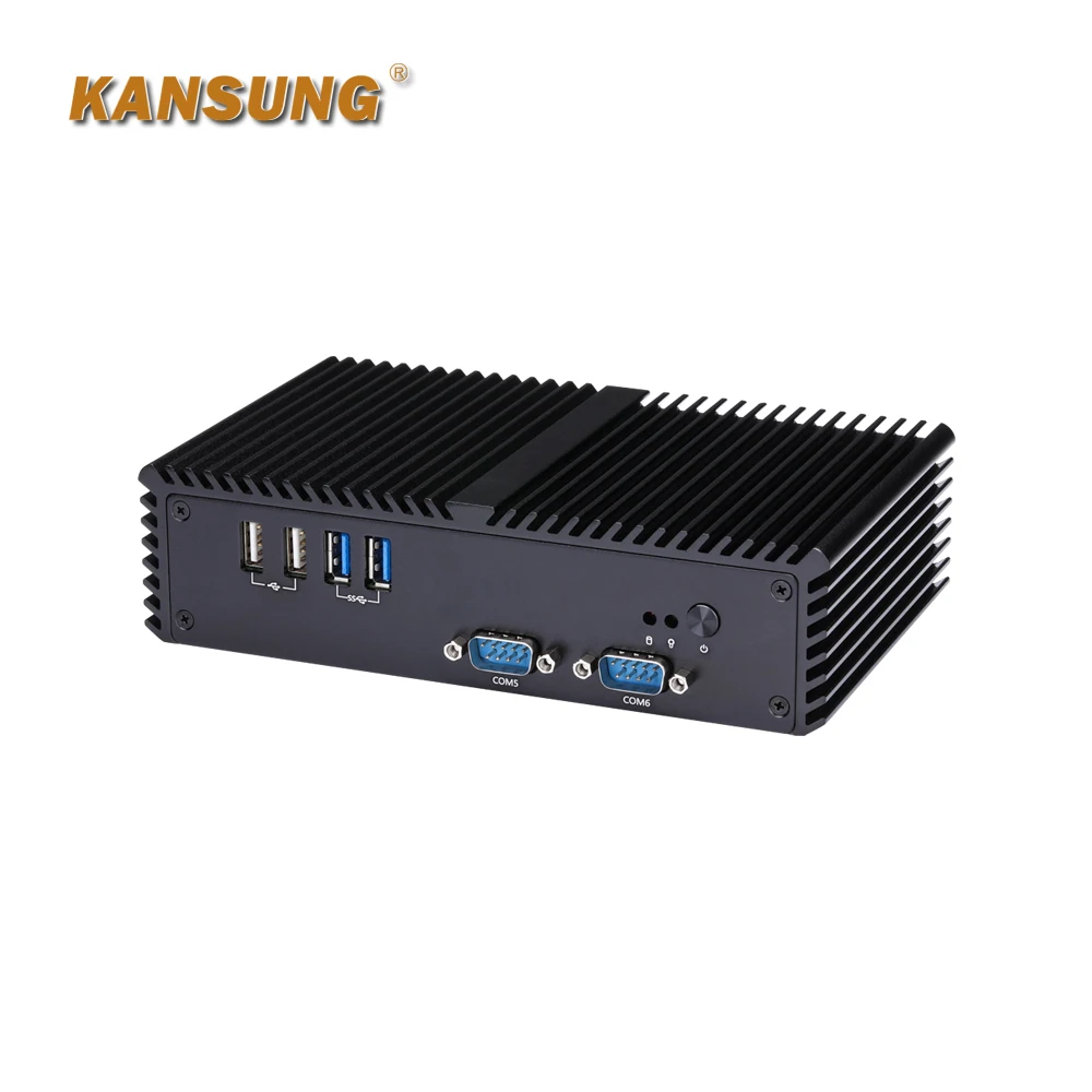Дешевый промышленный брандмауэр Micro Fanless Mini PC Barebone 6 COM Celeron 2955U Linux Ubuntu серверный