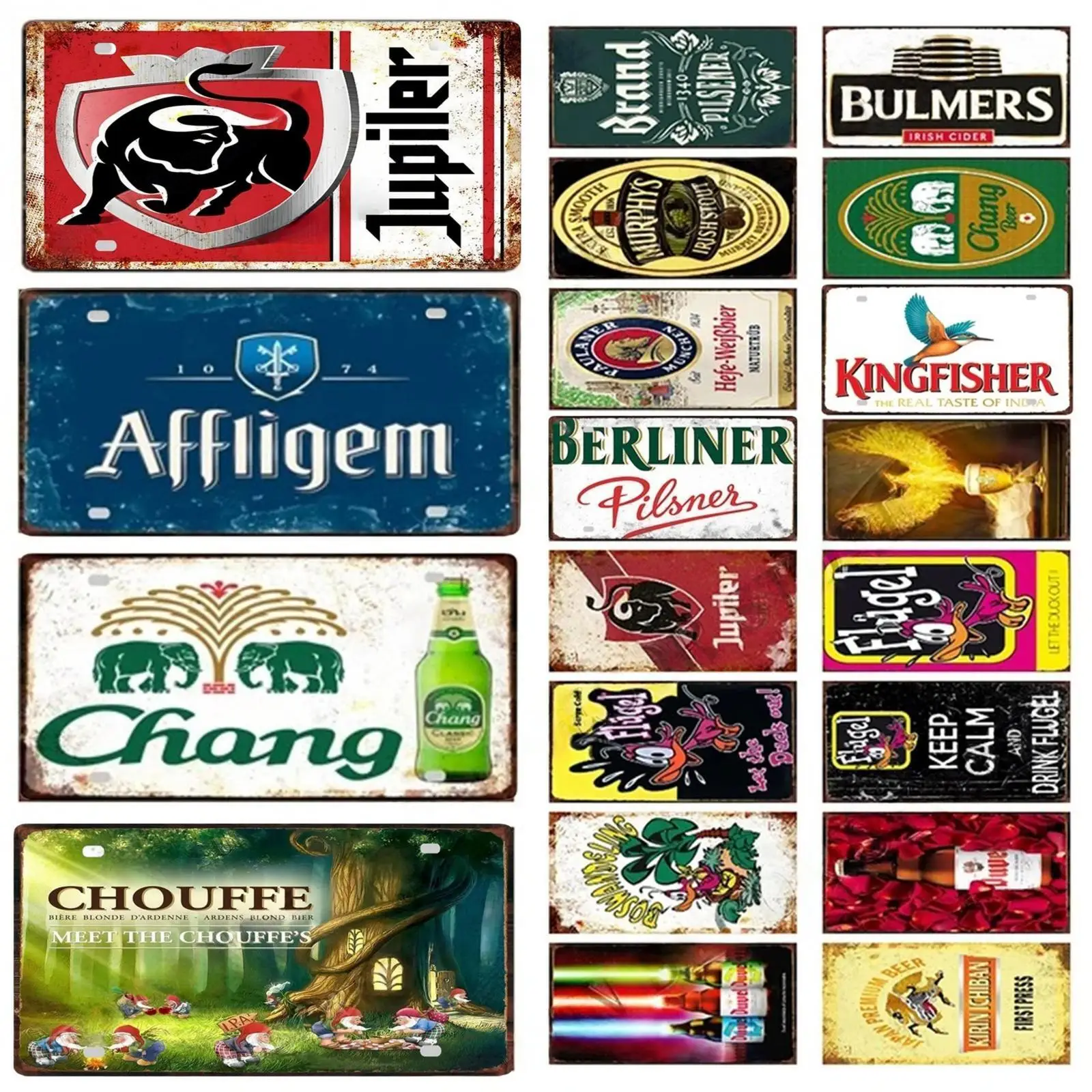 Винтажный Алюминиевый Знак Jupiler Flugel Chouffe Ретро Металлический Бар Декор Настенная