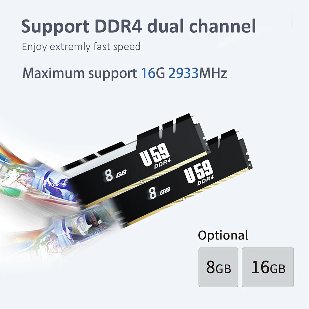 Мини-ПК Beelink U59 Windows 11 Intel поколения N5095 DDR4 16 ГБ 512 Гб SSD двойной Wi-Fi 1000 м настольный