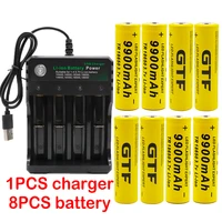 100 new 18650 battery 3 7v 9900mah rechargeable lion battery for led flash light battery 18650 battery wholesale usb charger