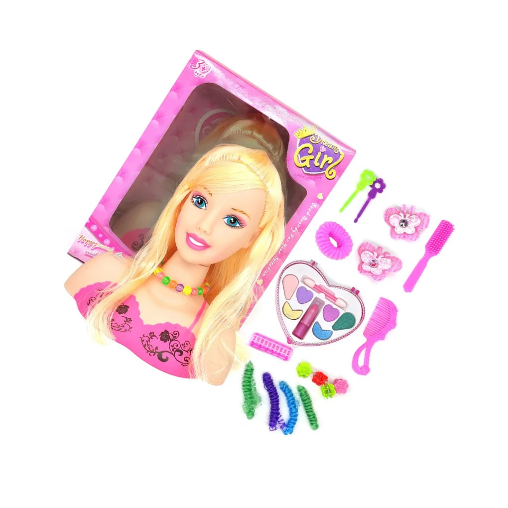 

Kids Doll Cosmetic Kit Half Body Hairdressing Toy Styling Tools Children