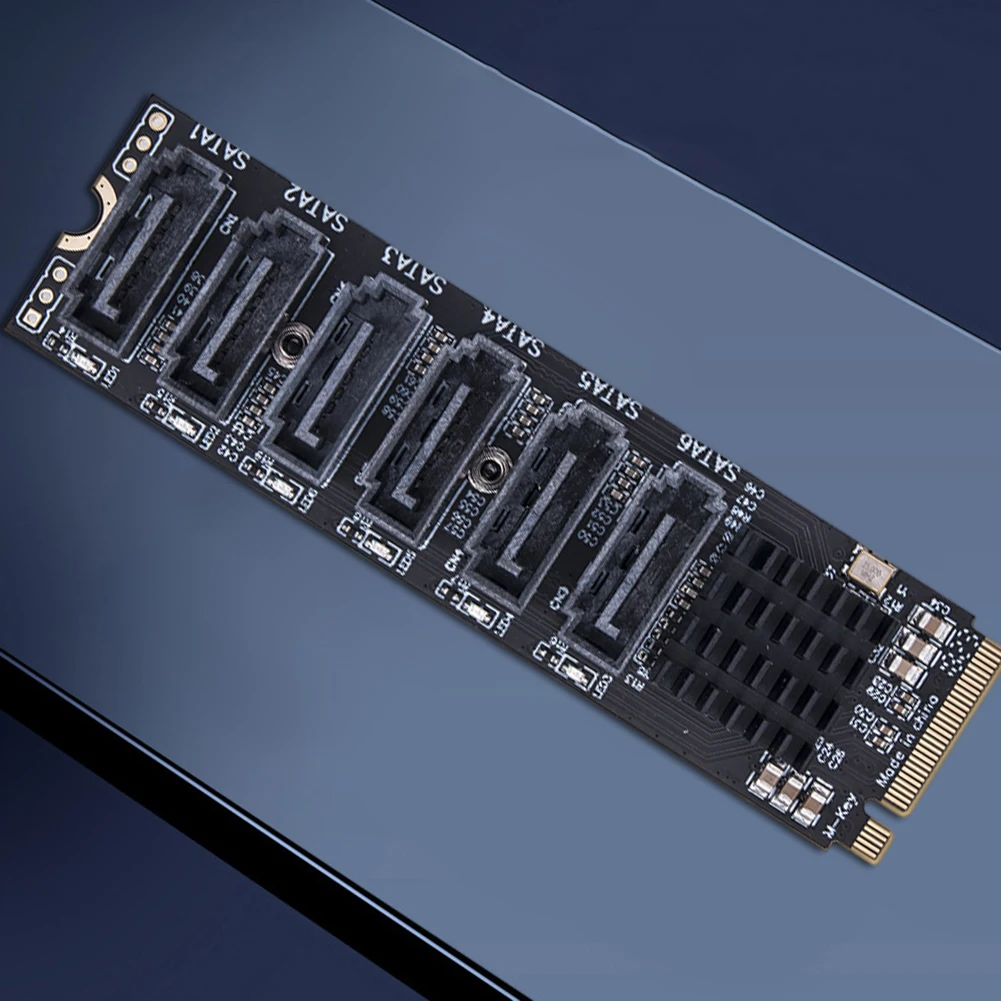 

Плата адаптера M.2 на SATA 3,0 M.2 MKEY PCI-E, расширенная карта портов, адаптер SATA3.0 NVME на SATA 6Gpbs, поддержка функции PM