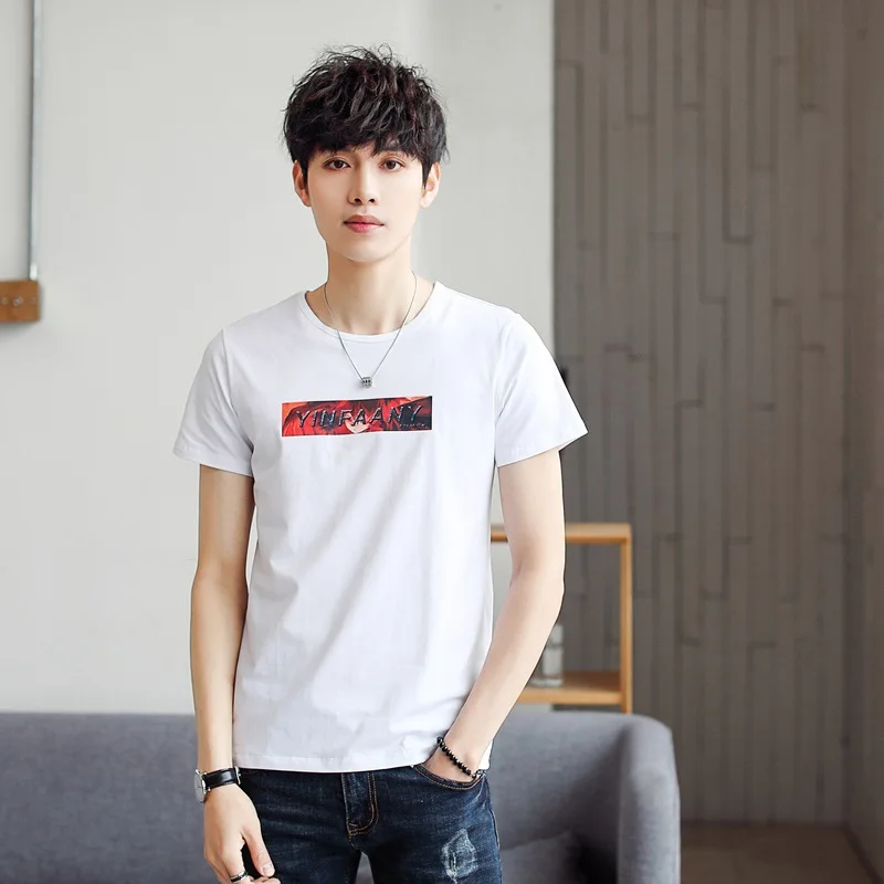 

13678 Men's T-Shirts Summer Short Sleeve t shirt men Simple creative design line cross Print cotton Brand shirts Men Top Tees