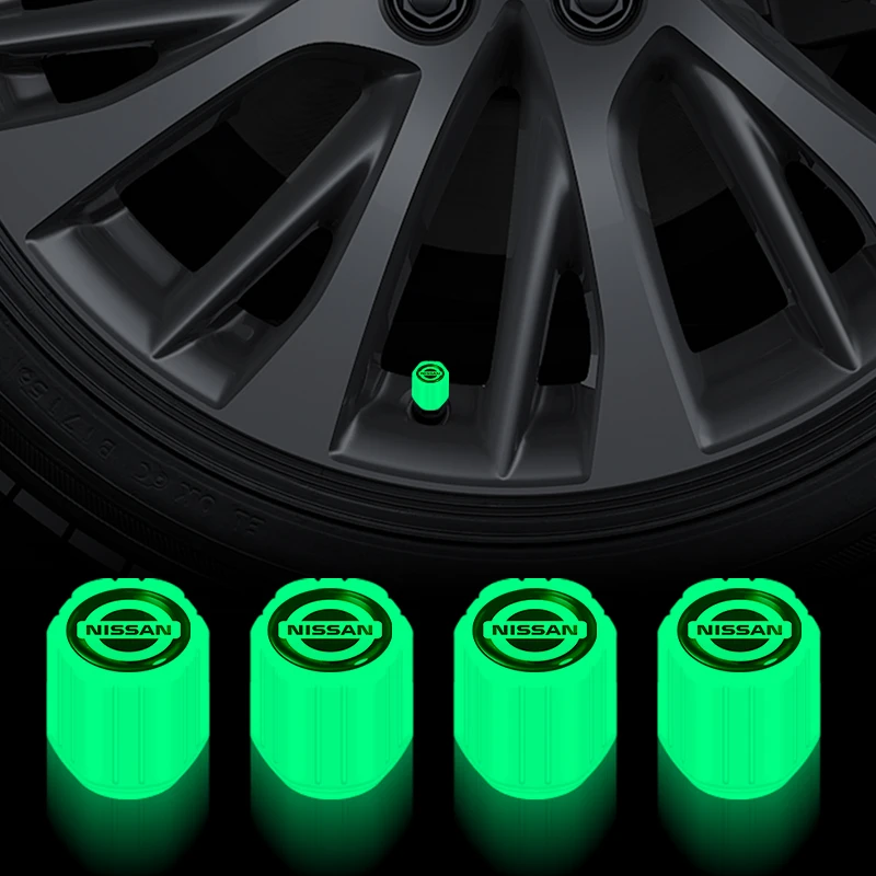 

Колпачки клапанов автомобильных шин, светящиеся крышки для Nissan Qashqai j10 j11 x Trail t32 t31 Tiida Juke Leaf Teana Navara Almera, 4 шт.