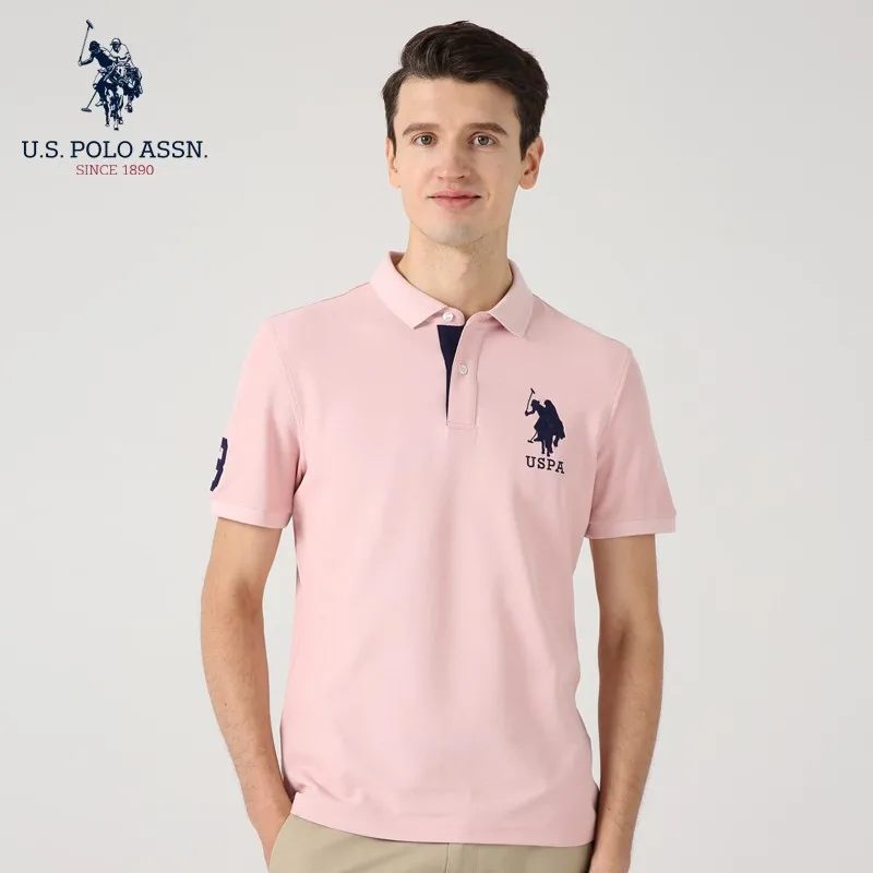 Поло США ASSN. Рубашка-поло мужская с короткими рукавами Классическая брендовая
