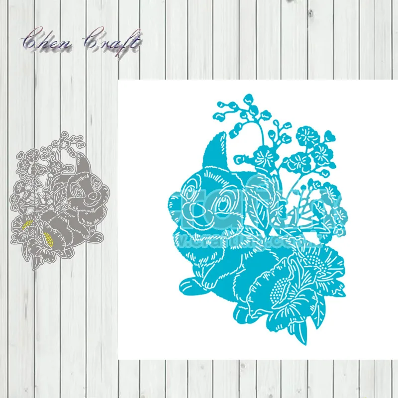 

Новые металлические Вырубные штампы в виде кролика, искусственное украшение, тиснение, шаблон «сделай сам», альбом для открыток