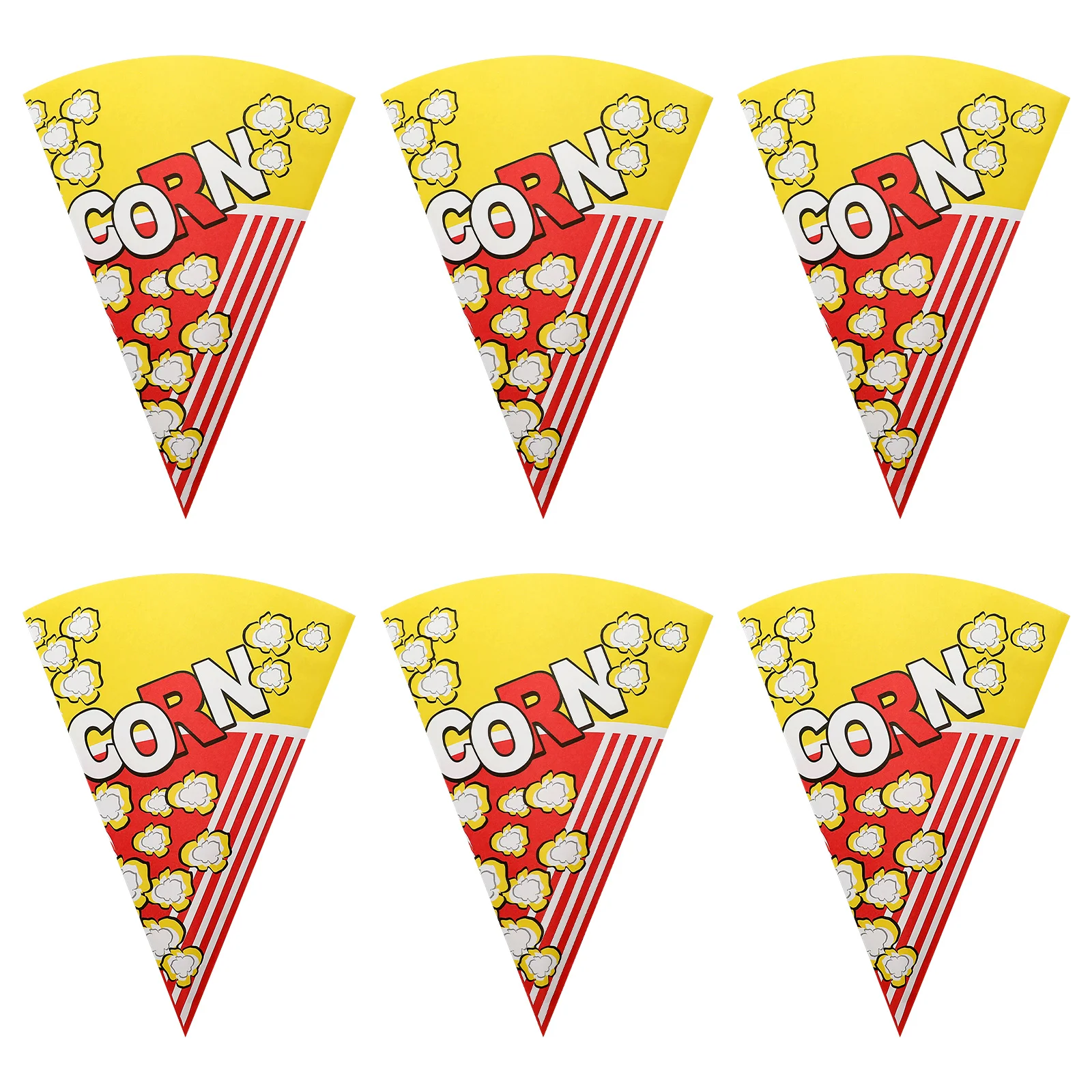 

50pcs Paper Popcorn Bags Cone Shaped Popcorn Treat Bags Party Individual Servings Popcorn Pouches