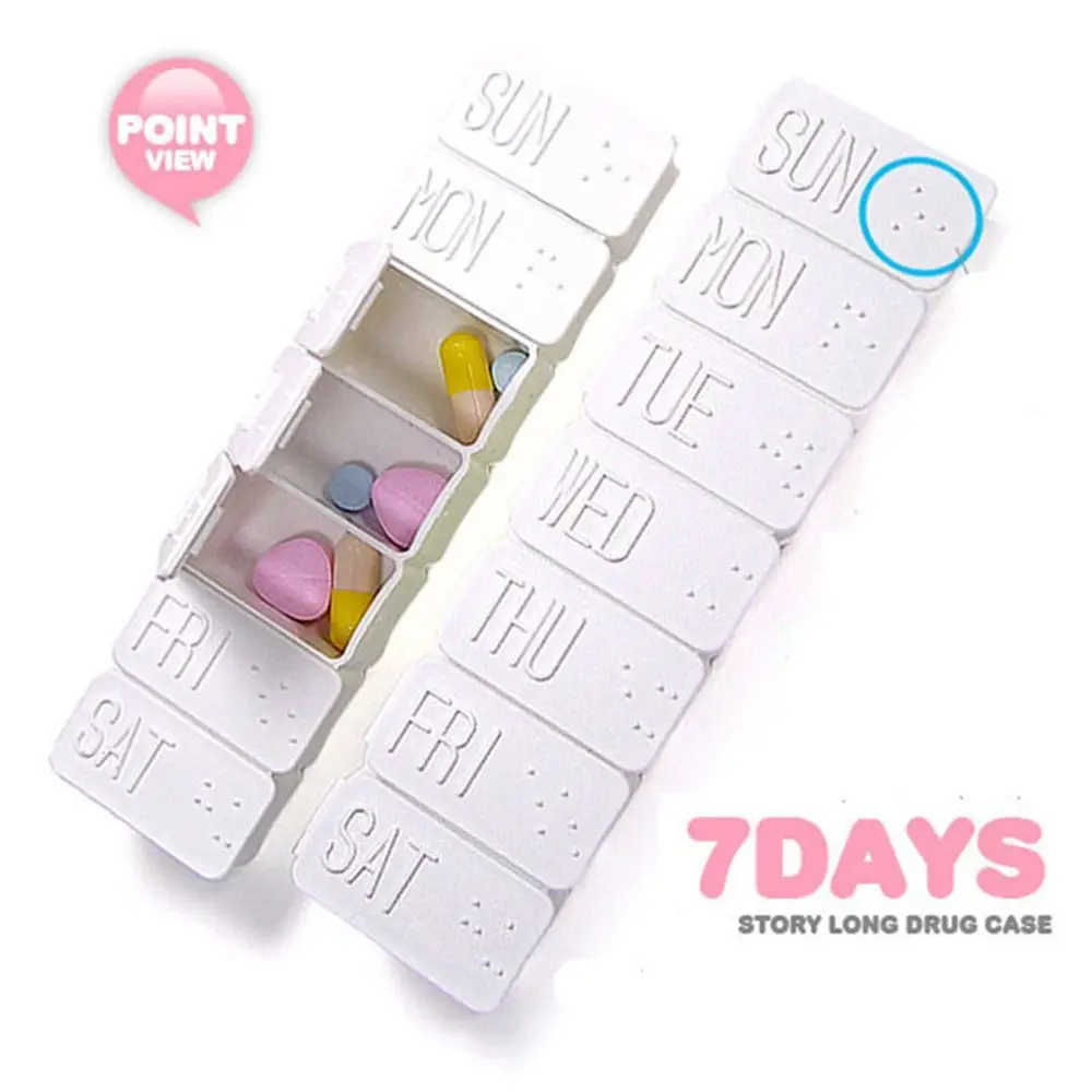 

PCS High Quality Pill Case Tablet Case Container Organizer 7 Day Weekly Medicine Pill Storage Box Braille Medication Organizer