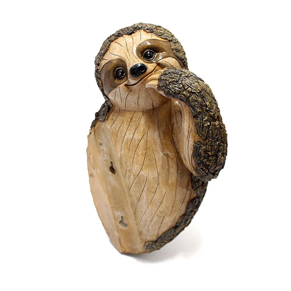 

Tree Hugging Animal Statue Courtyard Resin Sculpture Front Porch Figurine Ornament Household Supplies Holiday Gift