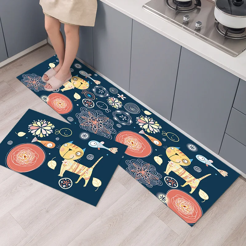 

Simple Anti-Slip Cat Kitty Pattern Kitchen Mat Carpet Rug Nordic House Bath Pet Shop Entrance Antifouling Doormat Home Decor