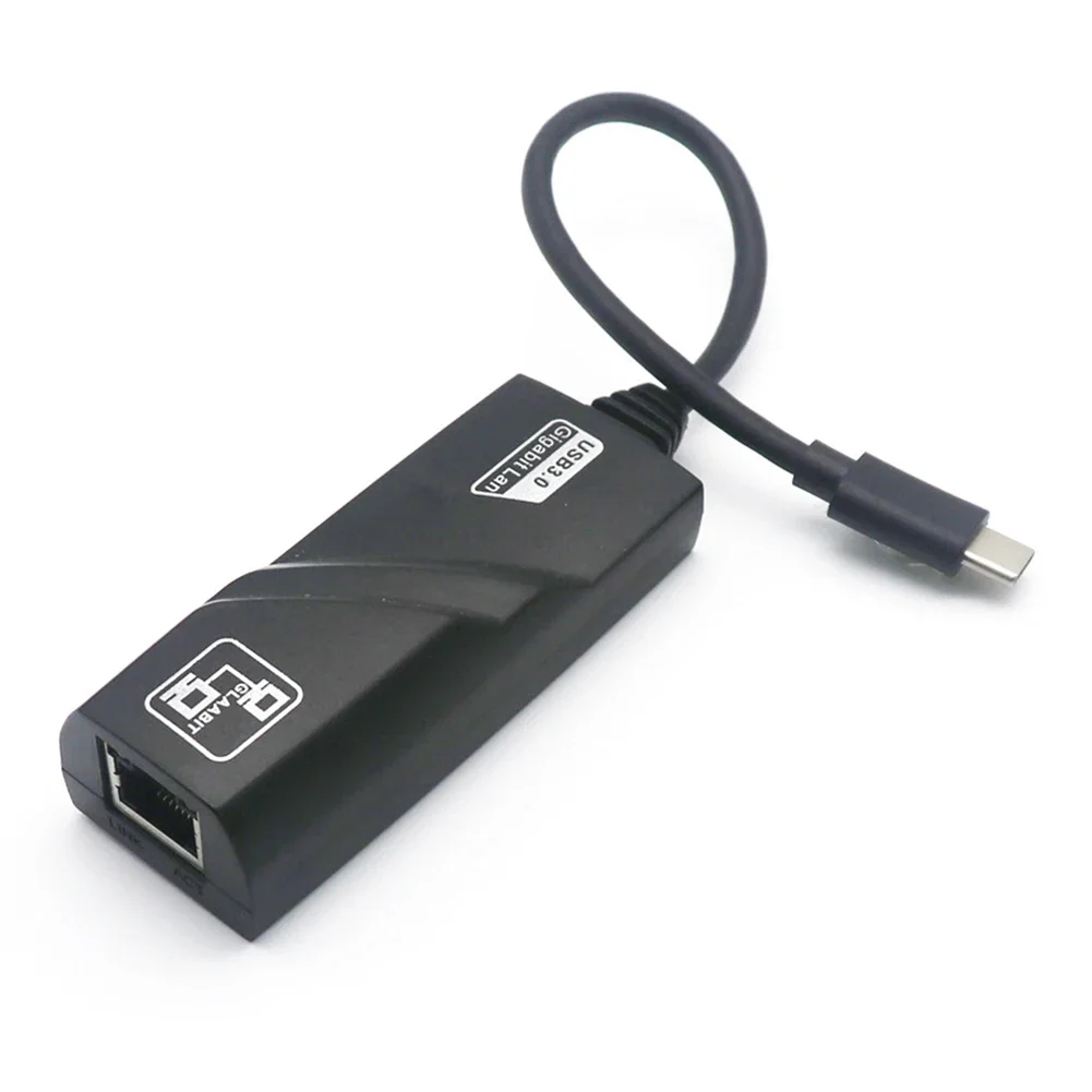 

Сетевая карта 10/100 Мбит/с Тип C к RJ45, двусторонний USB 3.1 интерфейс к RJ45 Gigabit Ethernet LAN сетевой адаптер RTL8153
