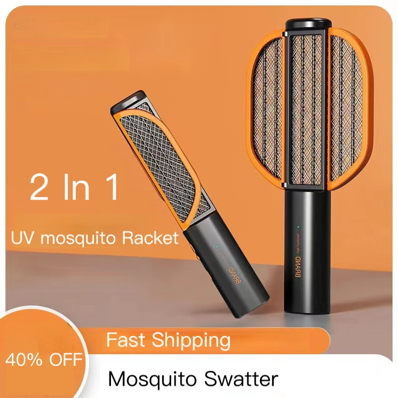 

Electric Mosquito Killer Swatter with UV Light USB Rechargeable LED Lamp Summer Anti Mosquito Racket Fly Trap Insect Bug Zapper
