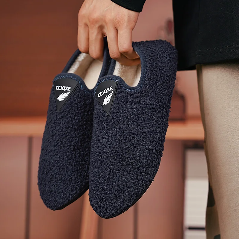 New Mens Winter Slippers Comfortable Plush Shoe High Quality Women Disigner Cotton Slipper Non Slip Light Weight Indoor Footwear