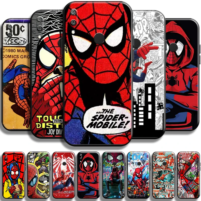 

Avengers Spiderman Comics For Huawei Y7 Y6 2019 Y6P Y7P 2020 Y7S Phone Case Black Cover Back Shockproof Full Protection TPU