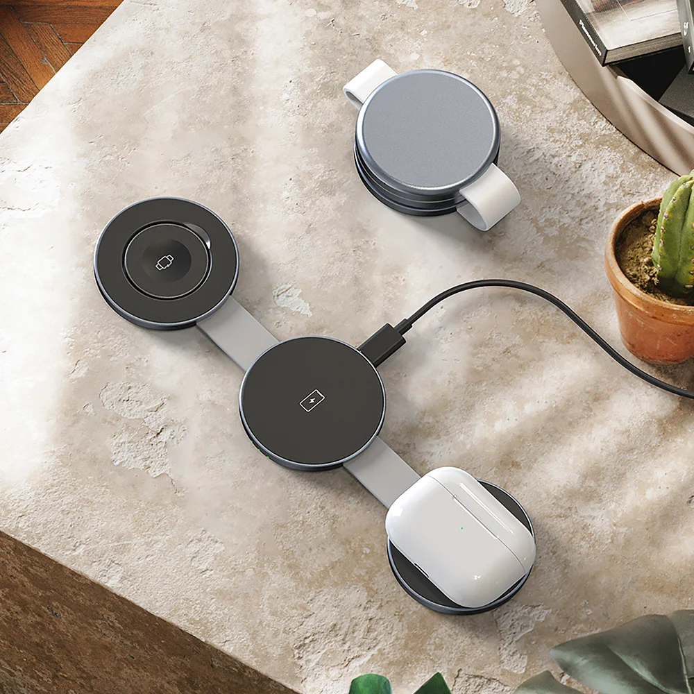 Складная магнитная беспроводная зарядная панель Bonola 3 в 1 портативная док-станция