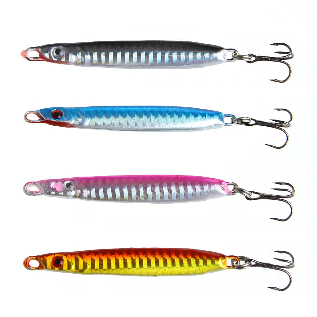 

28g Metal Jigging Spoon Bait Sea Fishing Fish Fishing Lures Iron 3 Hooks